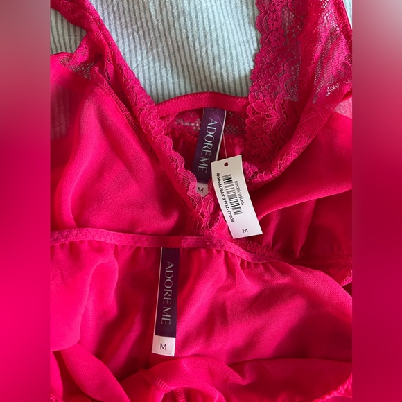 Pink Adore Me Baby Doll lingerie set - Picture 3 of 7